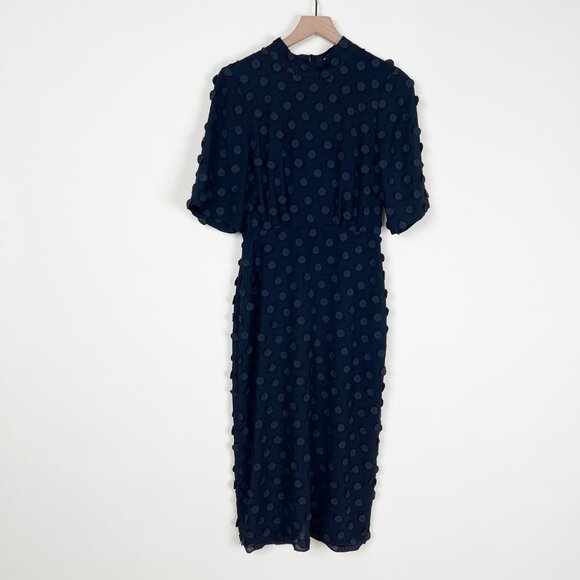 New Clipped Jacquard Midi Mod Dress BCBGMAXAZRIA Retro Vintage Inspired Modern - Picture 7 of 14